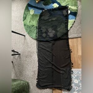 Black Fringed Scarf